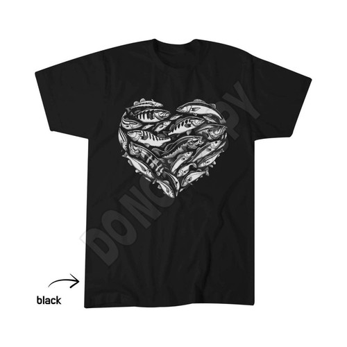 Retro bass fish heart - fish,