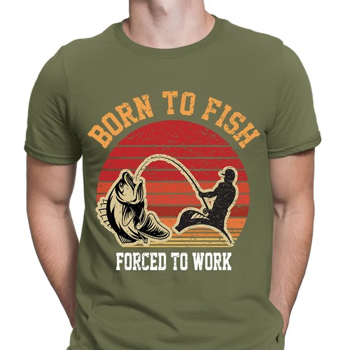 Fishing shirt born fish - t-shirt,