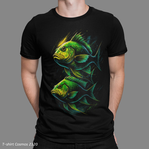 Fishing shirt green fish - t-shirt,