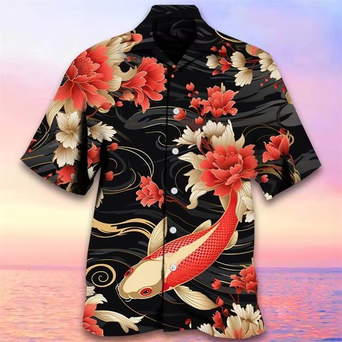 Mens button down koi - mens,