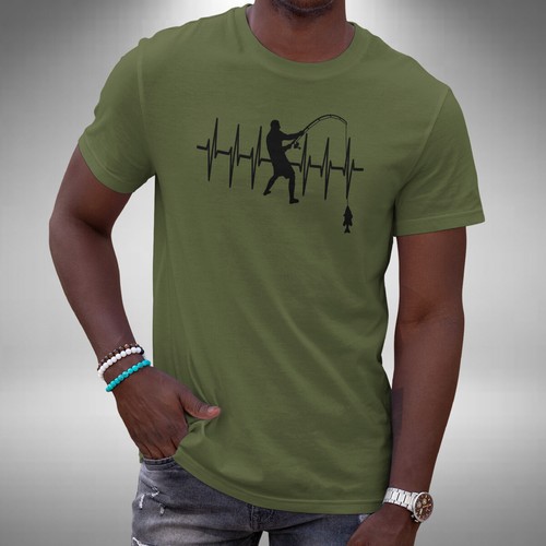 Fishing heartbeat shirt - fishing, t-shirt
