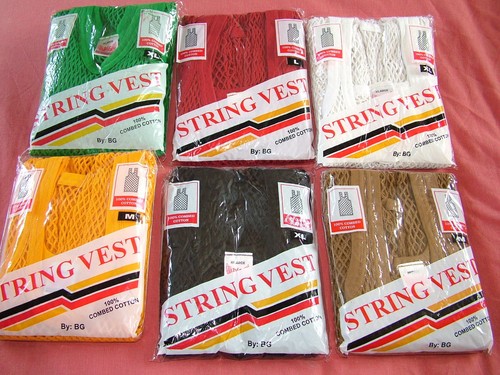 Mens string vests 100 combed - mens,