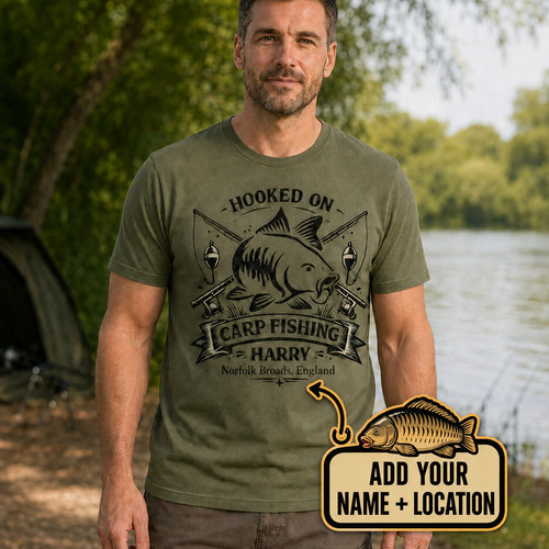 Personalised hooked carp - on,