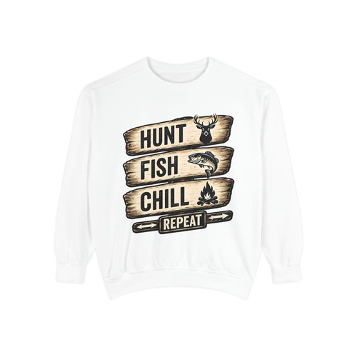 Hunt fish chill repeat - hunt,