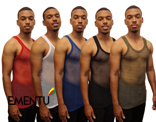 Mens string mesh vest cotton - mens,